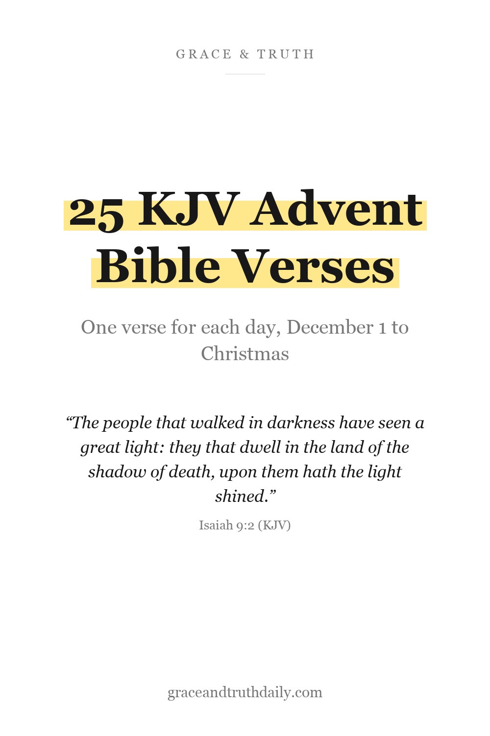25 KJV Advent Bible Verses for Each Day of Advent