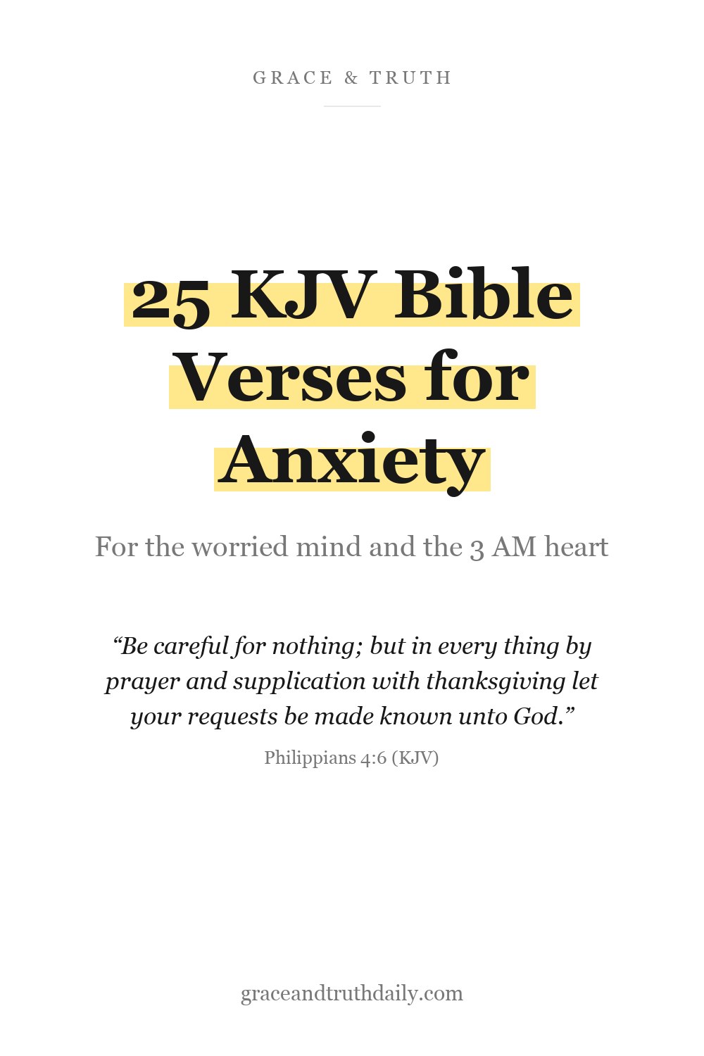 25 KJV Bible Verses for Anxiety