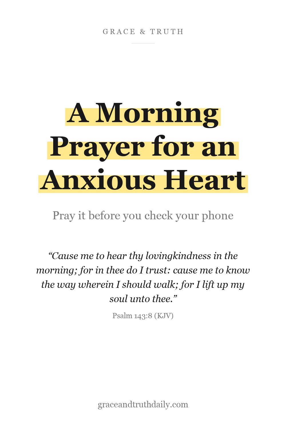 A Morning Prayer for an Anxious Heart