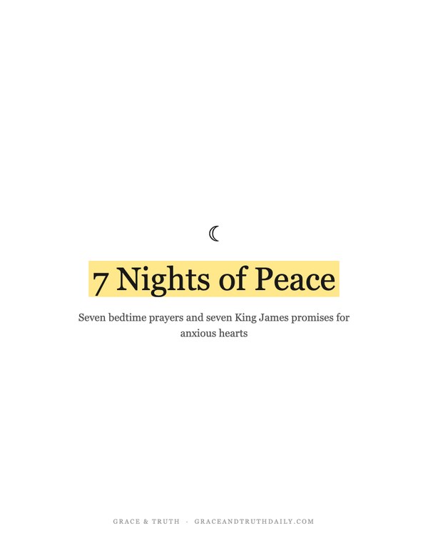 7 Nights of Peace printable cover