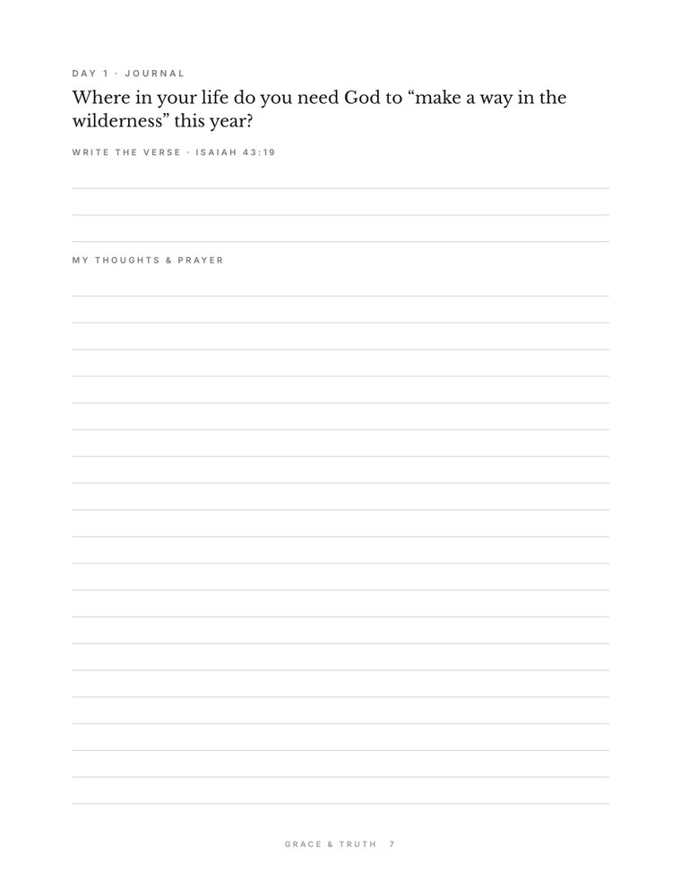 New Mercies: Day 1 journal page (page 7)