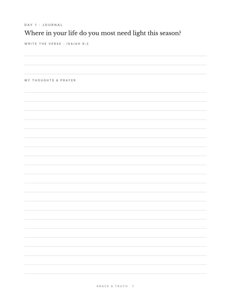 The Light Is Coming: Day 1 journal page (page 7)